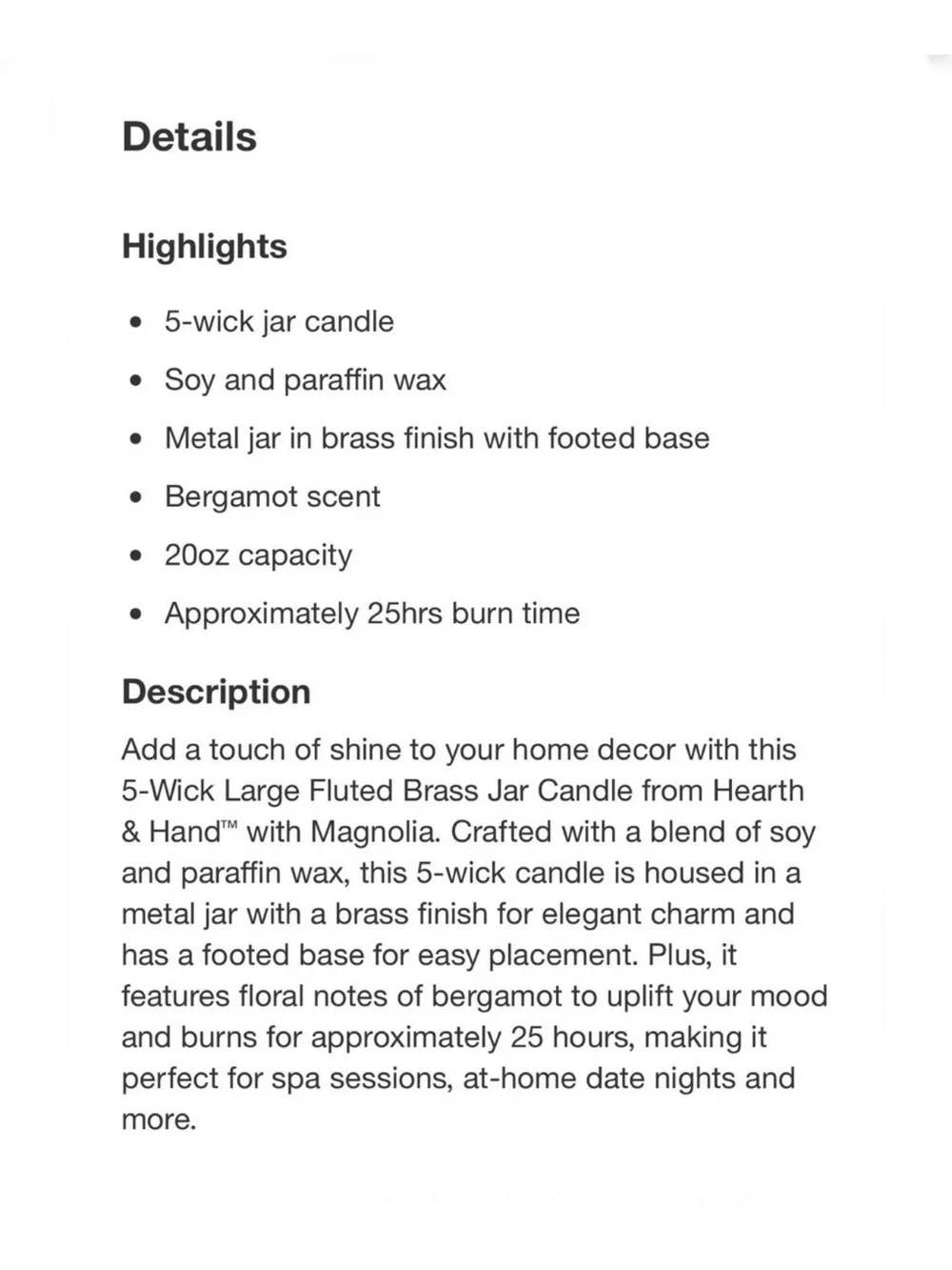 Heart & Hand With Magnolia 5 Wick Candle